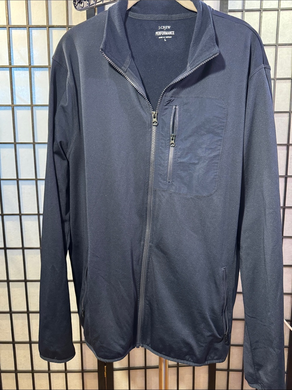 J. Crew Performance Men's Dark Navy Full-Zip Athletic Jacket
